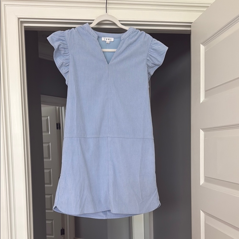 THML White Sheath Dress with Flutter Cap Sleeves